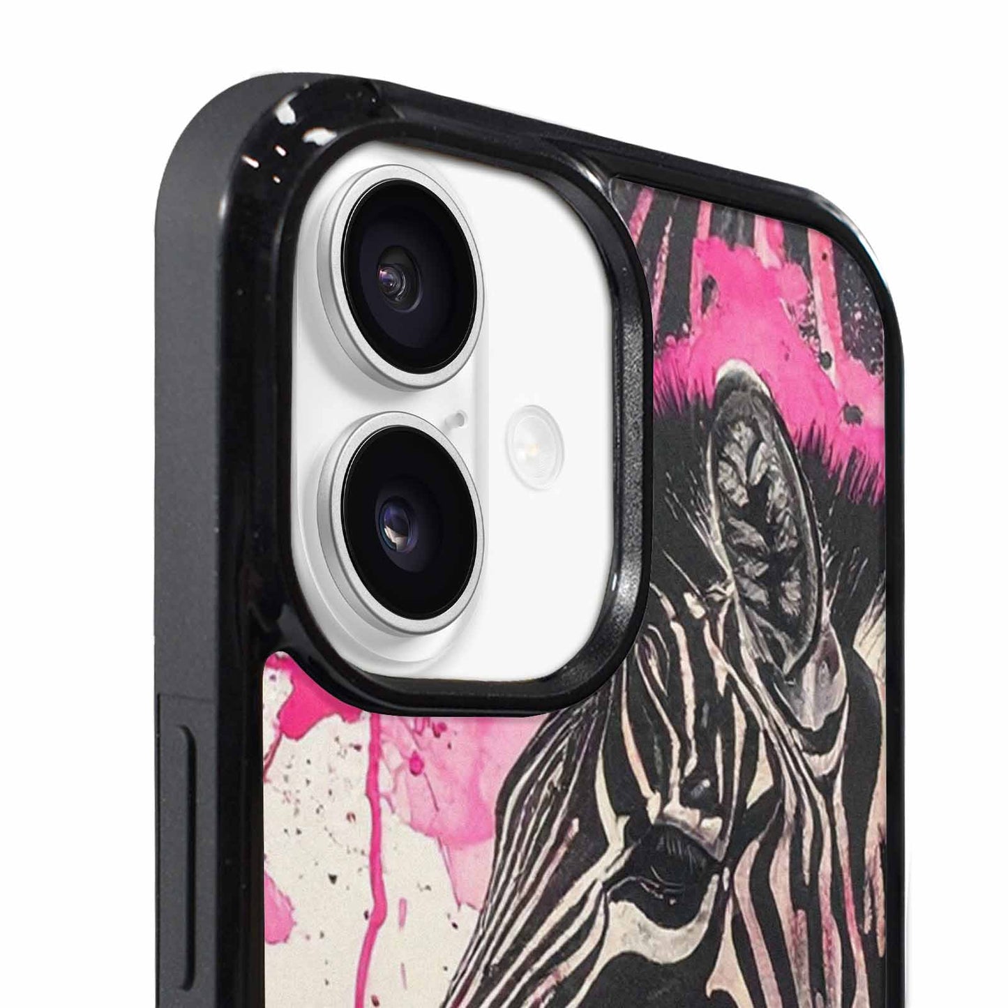 iPhone 17 Case — Black &amp; Pink Ink Animal Print, Custom Phone Case