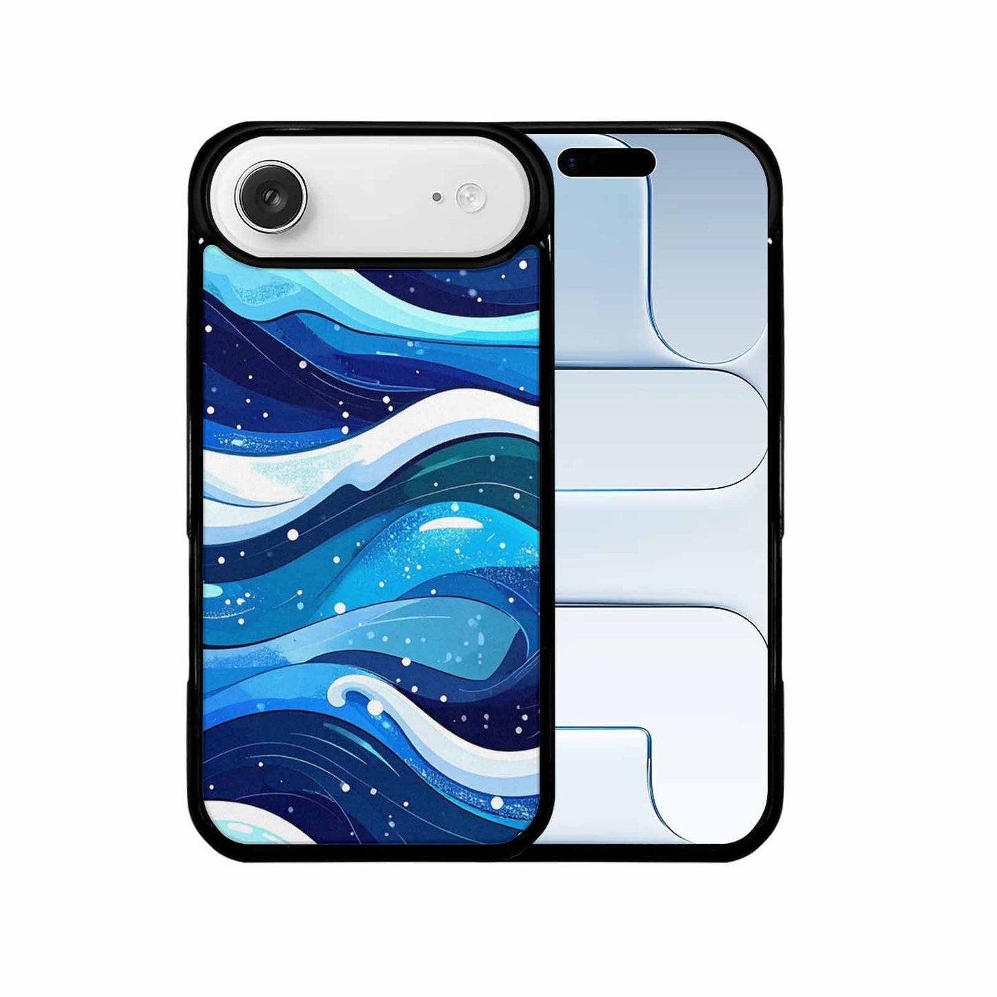 iPhone 17 Air Case — Glossy Winter Wave Seamless Cartoon Cute, Custom Print Case Cover