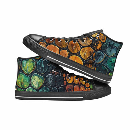 MEN'S Snake Skin Reptile High Top Canvas Aesthetic Custom Sneakers