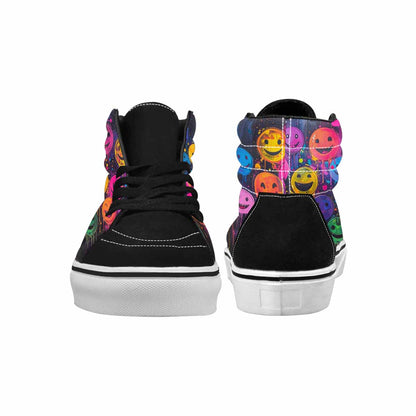 MEN'S Smiley Faces  Glow High Top Canvas Cottagecore Sneakers