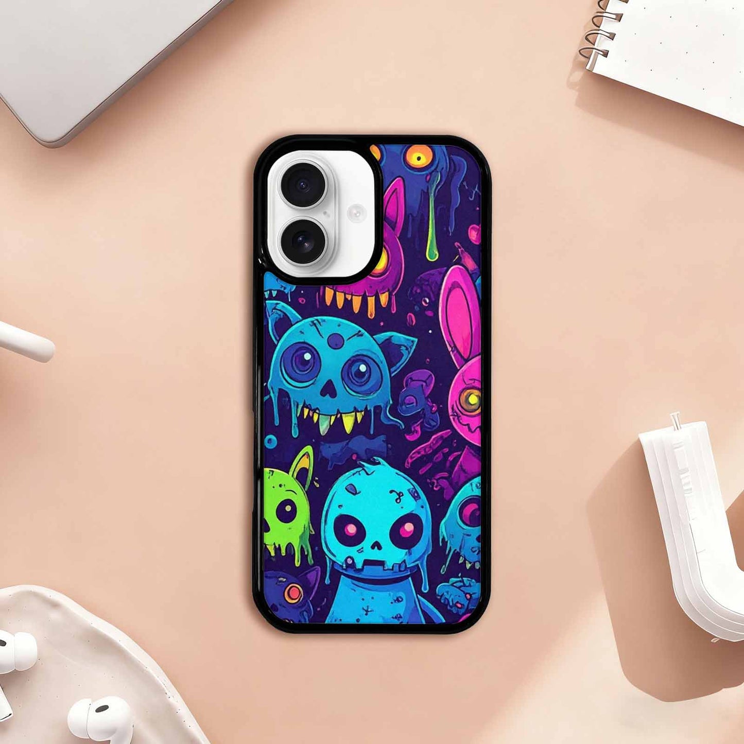 iPhone 17 Case — Mixed Toxic Glow Creature Cartoon Cute, Original Design Phone Case