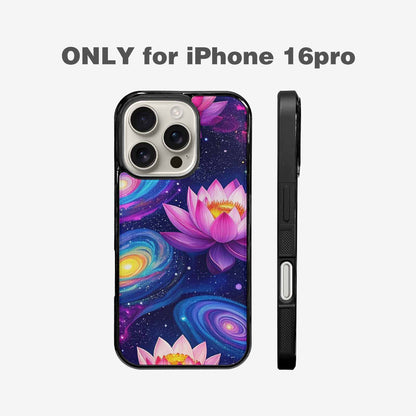 iPhone 16 Pro Case — Lotus Galaxy Art Seamless Pattern Vibrant, Custom Phone Case