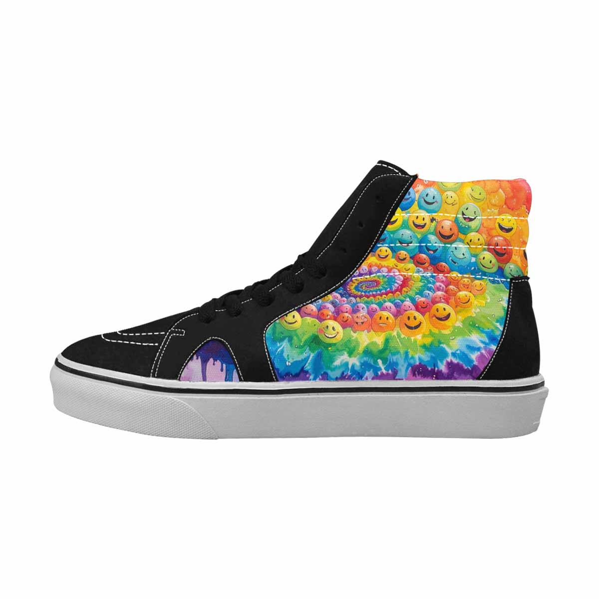 MEN'S Smiley Facessmiley Faces  High Top Canvas Surreal Custom Shoes