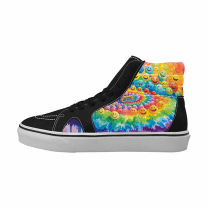 MEN'S Smiley Facessmiley Faces  High Top Canvas Surreal Custom Shoes