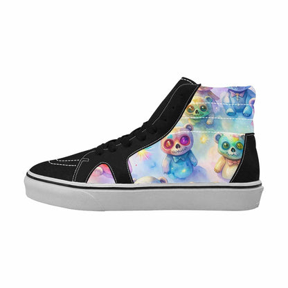 MEN'S Rainbow Teddy Skeletons Eye High Top Canvas Dark Academia Custom Sneakers
