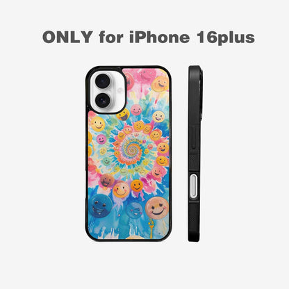 iPhone 16 Plus Case — Smiley Facessmiley Faces Tie D, Unique Phone Case Design