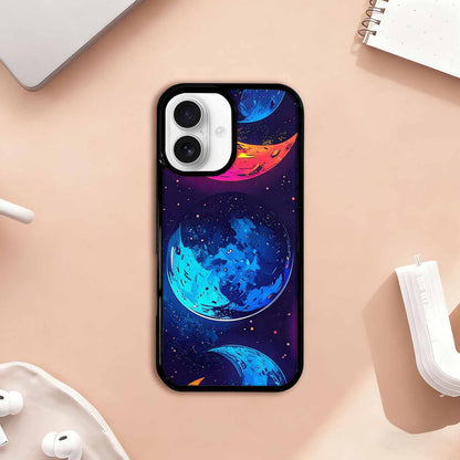 iPhone 17 Case — Neon Winter Moon Cartoon Cute, Unique Phone Case Design