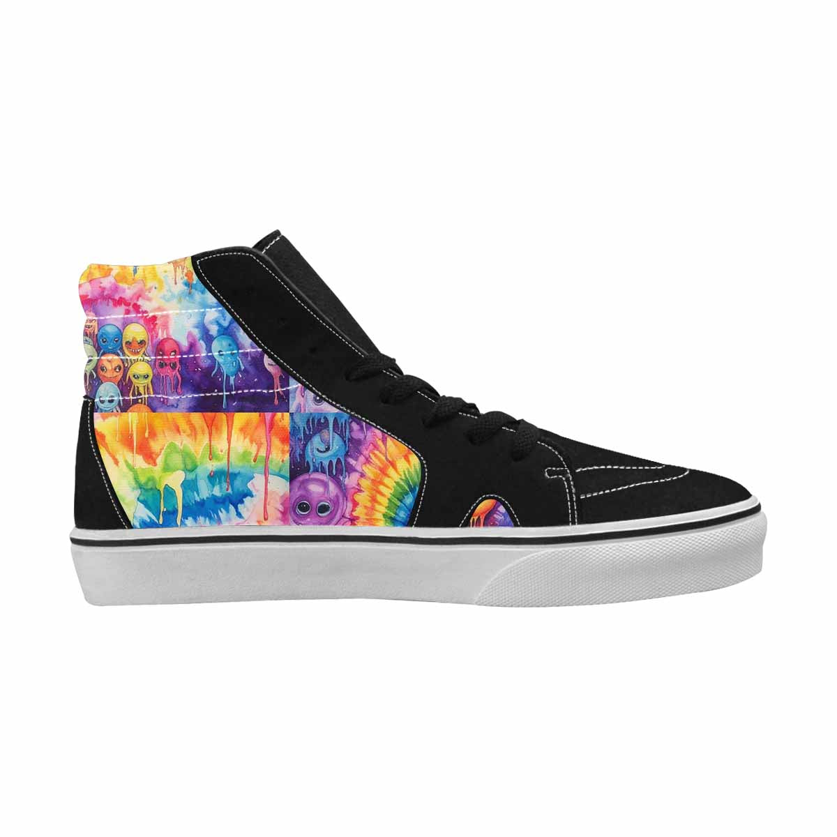 MEN'S Aliens  Tie Dye High Top Canvas Vivid Custom Sneakers