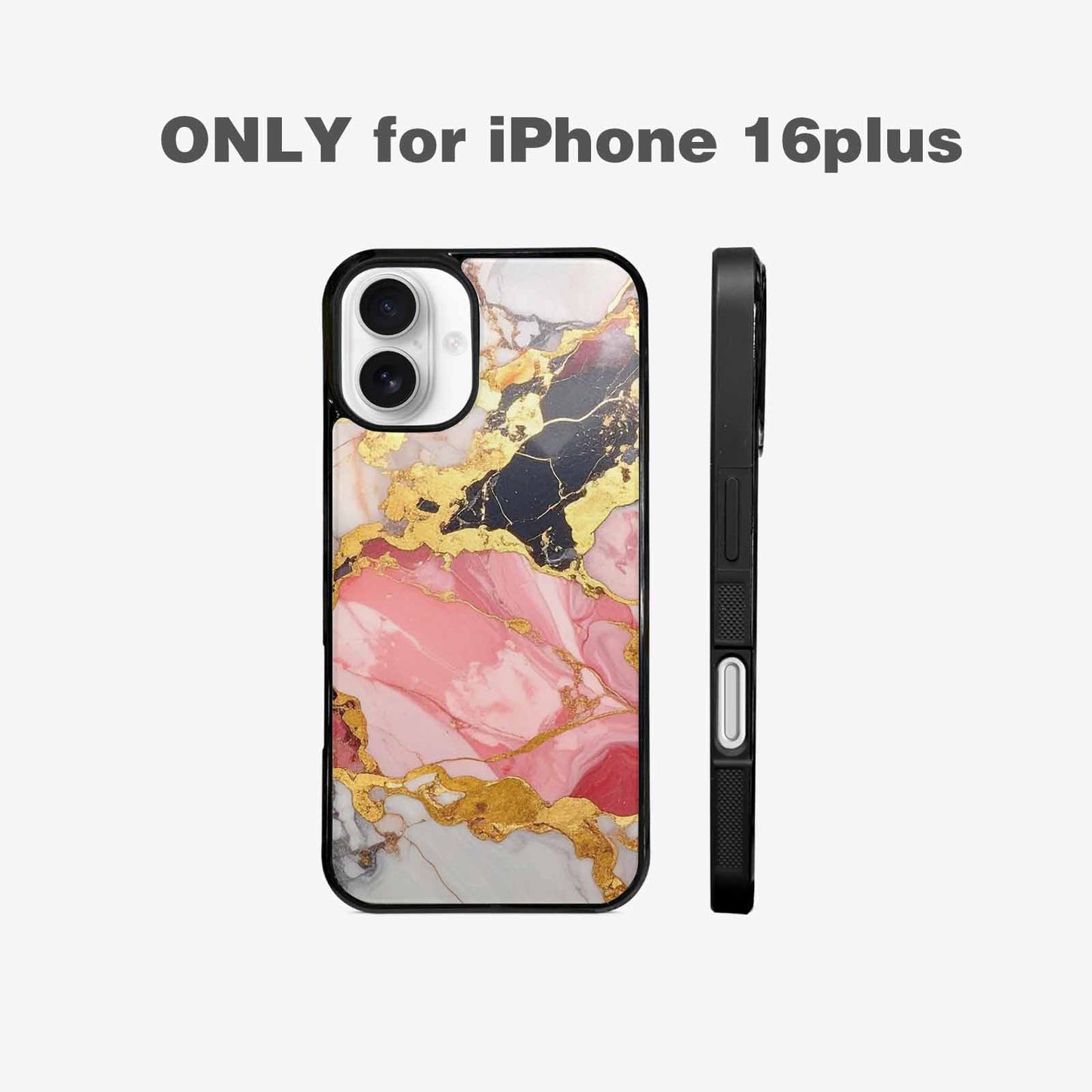 iPhone 16 Plus Case — Marble Vein Marble Veins Pattern Hundreds, Custom Printed Phone Case