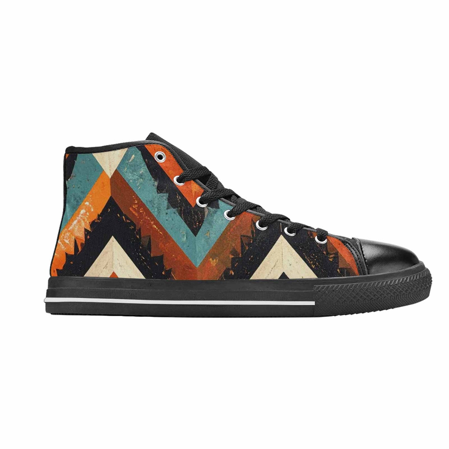 MEN'S Southwestern Geometric Diamond High Top Canvas Aesthetic Custom Sneakers