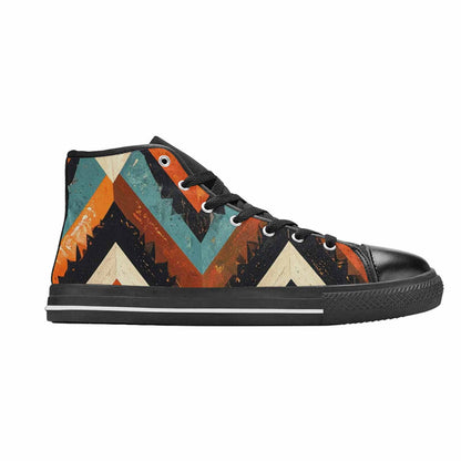 MEN'S Southwestern Geometric Diamond High Top Canvas Aesthetic Custom Sneakers