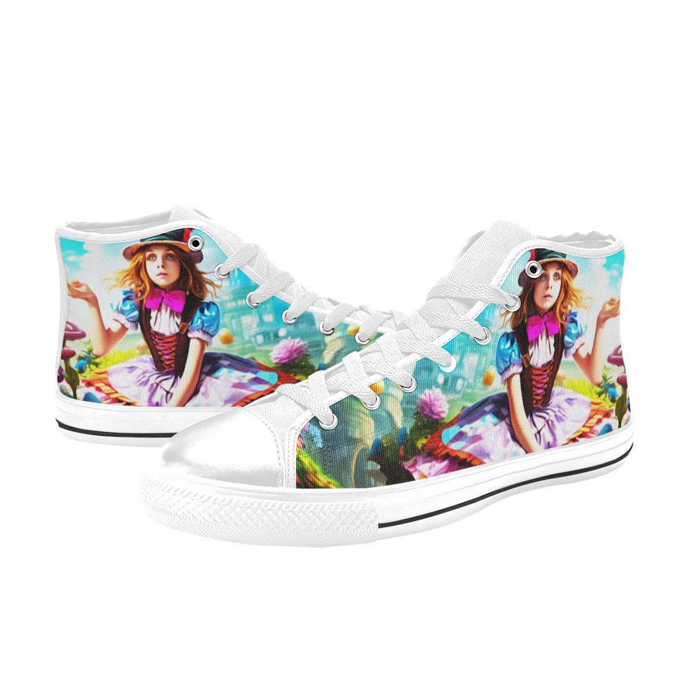 MEN'S Creepy Wonderland Model Art High Top Canvas Surreal Sneakers