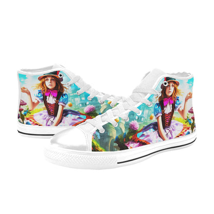 MEN'S Creepy Wonderland Model Art High Top Canvas Surreal Sneakers