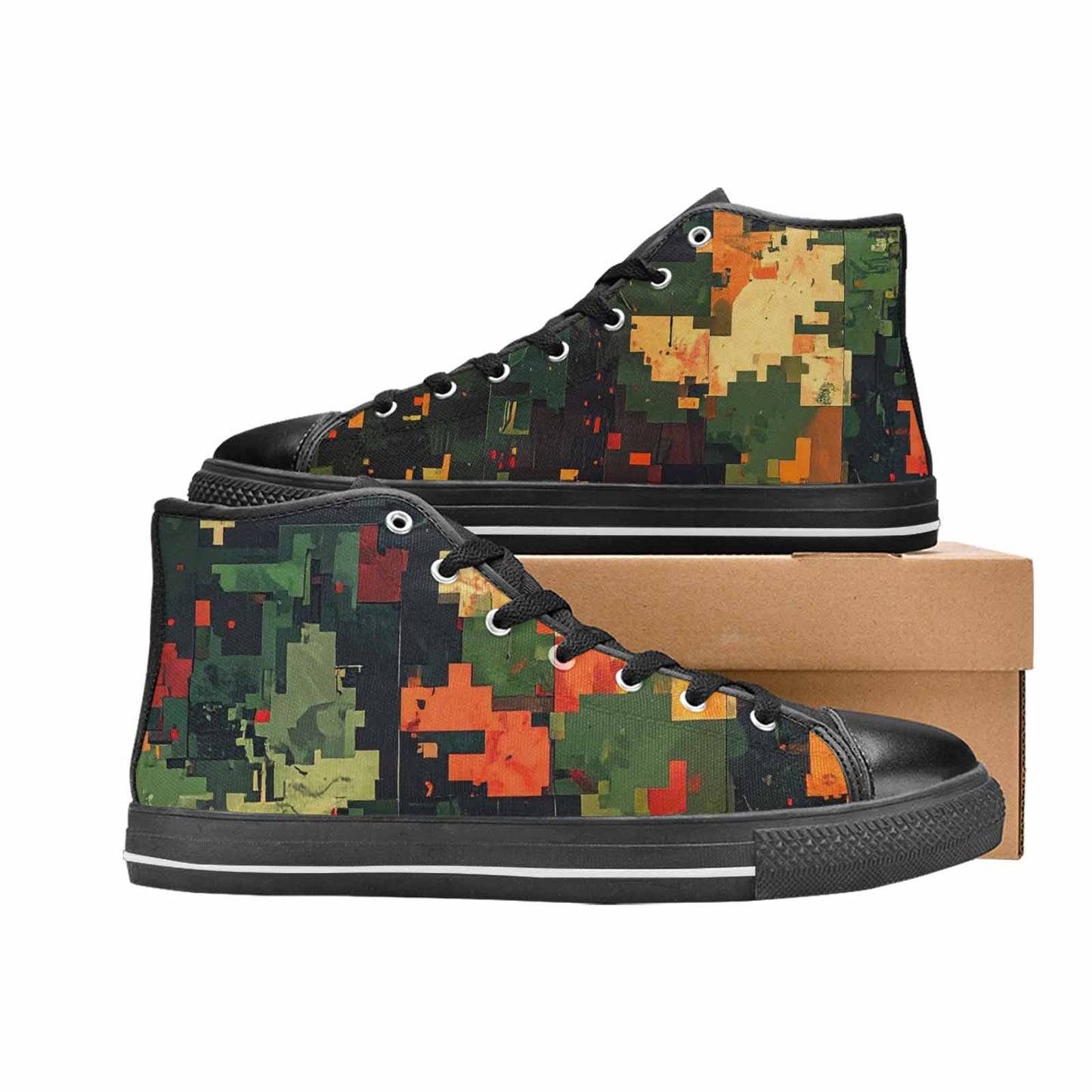 WOMEN'S Military Camouflage Blotch High Top Canvas Aesthetic Custom Shoes