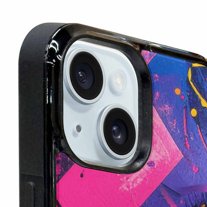 iPhone 15 Plus Case — Memphis Squiggles Triangles Dots, Customized Protective Case