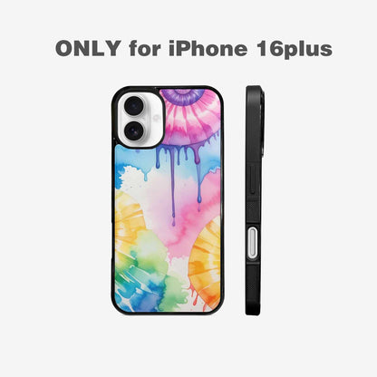 iPhone 16 Plus Case — Dripping Tie Dye Spiral, Custom Print Case Cover