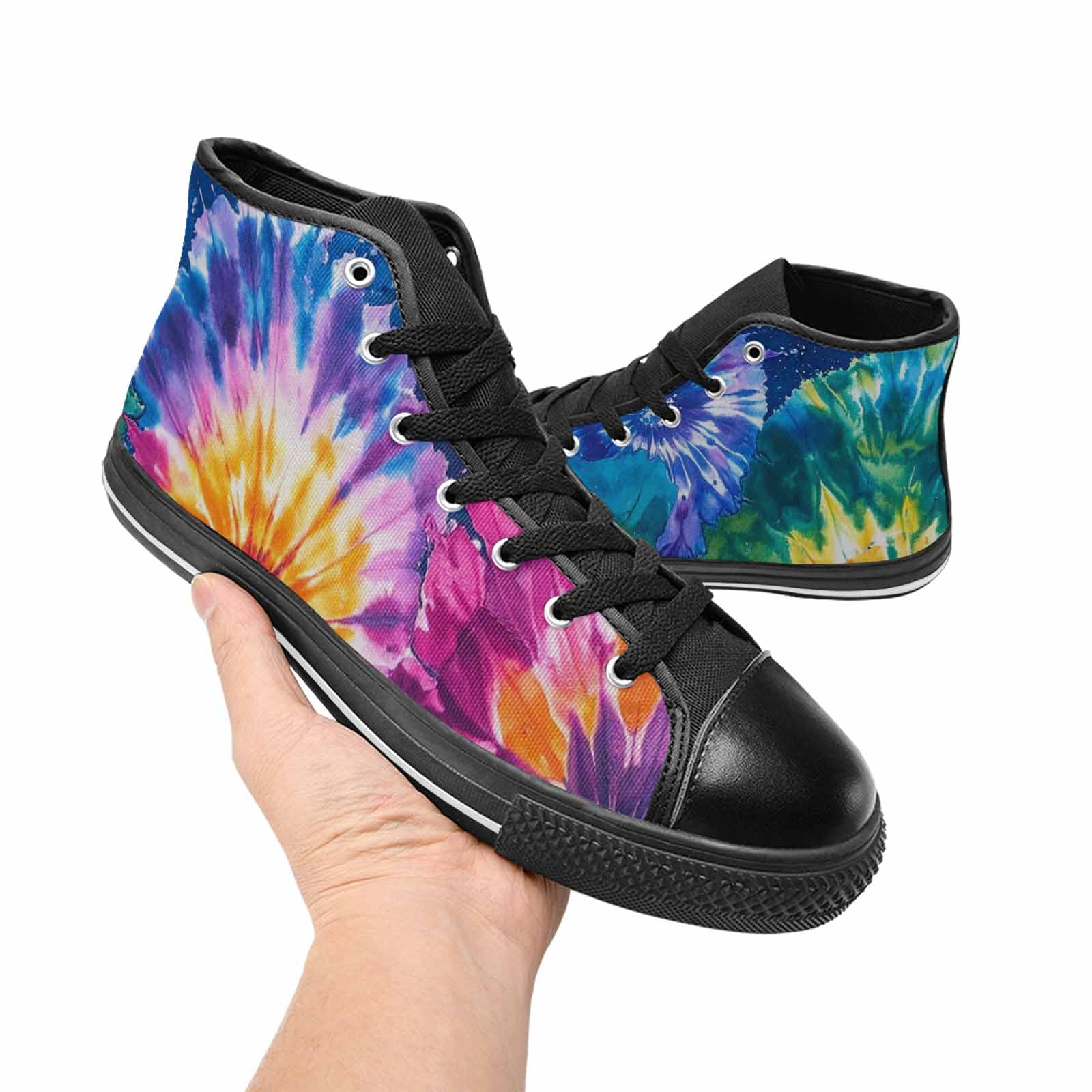 WOMEN'S Tie Dye Mixed Style High Top Canvas Dark Academia Custom Shoes