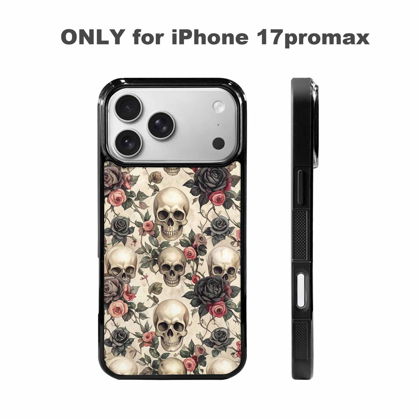 iPhone 17 Pro Max Case — Skulls Roses And Skulls Gothic Skulls, Personalized Phone Case