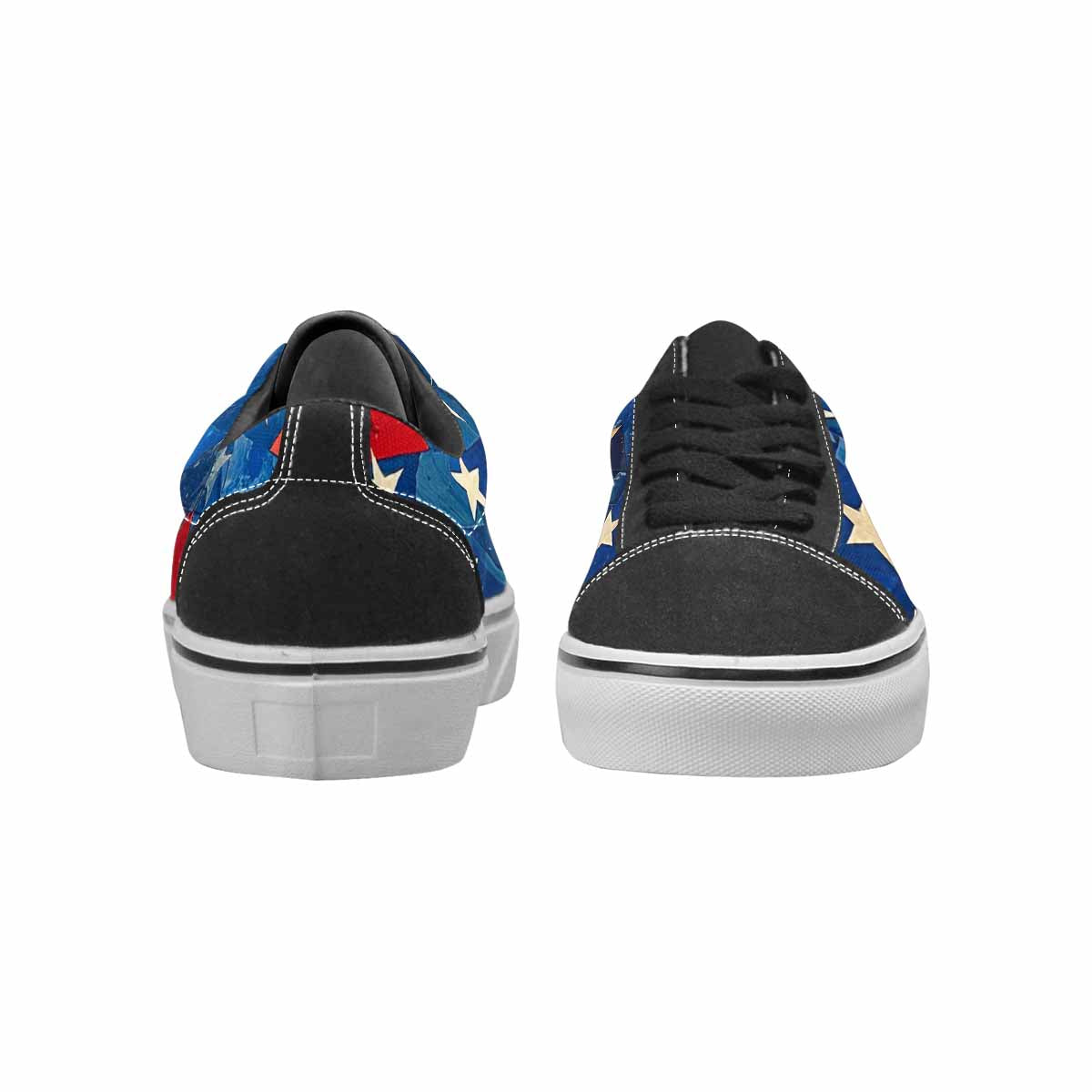 WOMEN'S American Flag Stars Canvas Lace-Up Grunge Custom Shoes