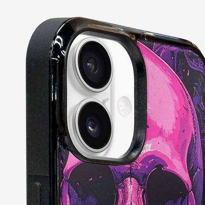 iPhone 16 Case — Pink Purple Skeletons Neon Drip Melting, Customized Protective Case