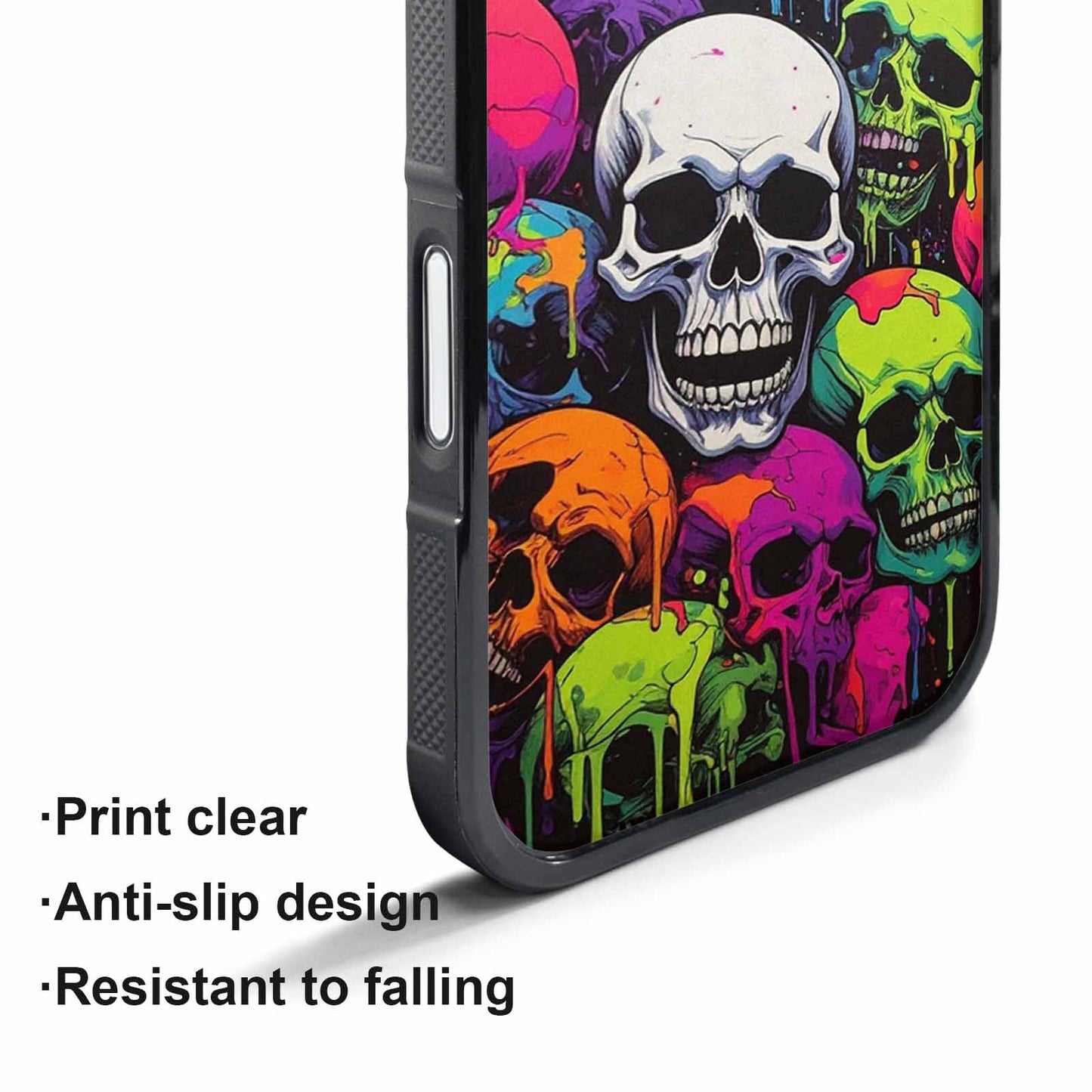 iPhone 17 Pro Case — Vibrant Camo Of Skeletons Neon Camo, Unique Phone Case Design