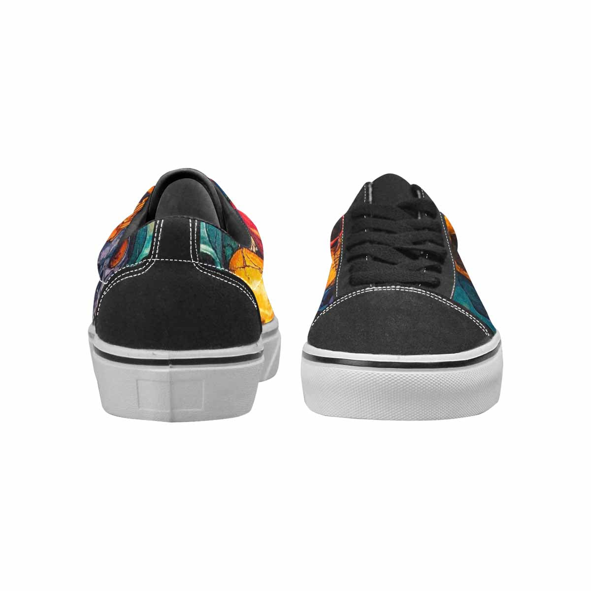 WOMEN'S Skull Roses Lace-Up Canvas Melting Art Sneakers