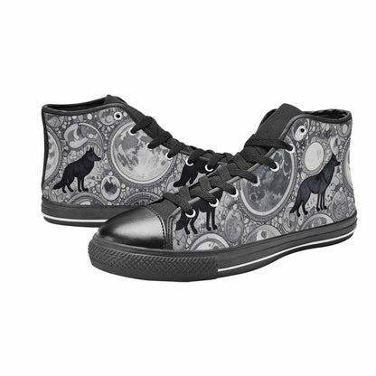 MEN'S Wolves Everywhere Collage High Top Canvas Cottagecore Sneakers