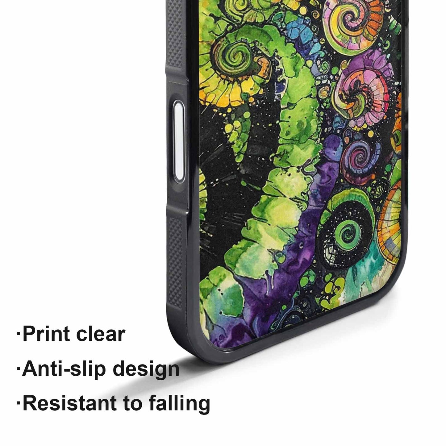 iPhone 17 Air Case — Black Green Ink Tie Dye Tie, Original Design Phone Case