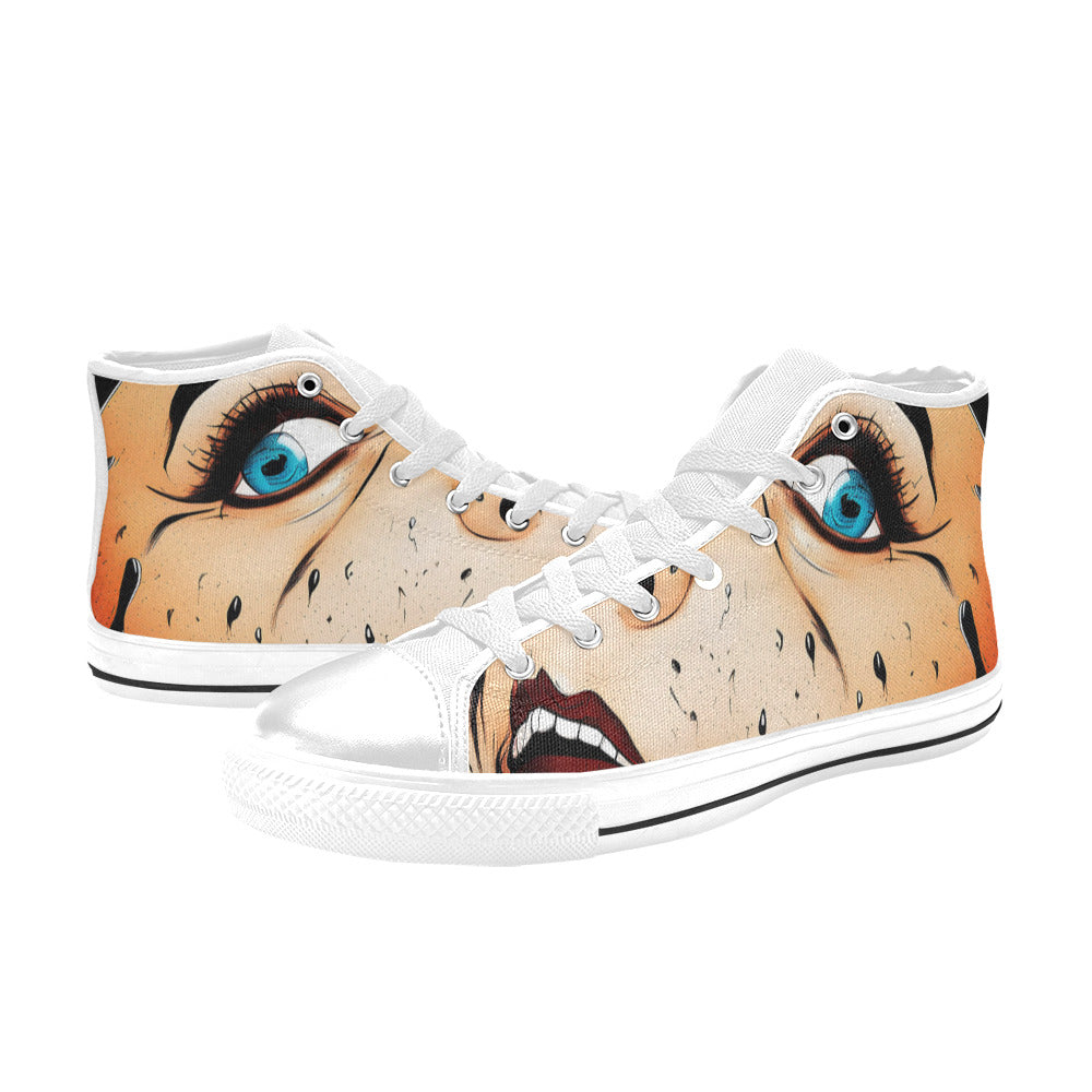 MEN'S Cc Pop Art 3 High Top Canvas Aesthetic Sneakers