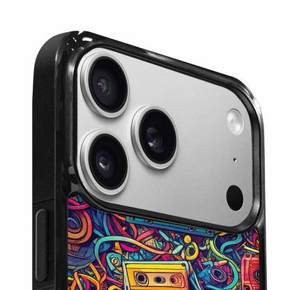iPhone 17 Pro Max Case — Retro Cassette Tape Pattern Retro Vintage, Custom Art Phone Cover