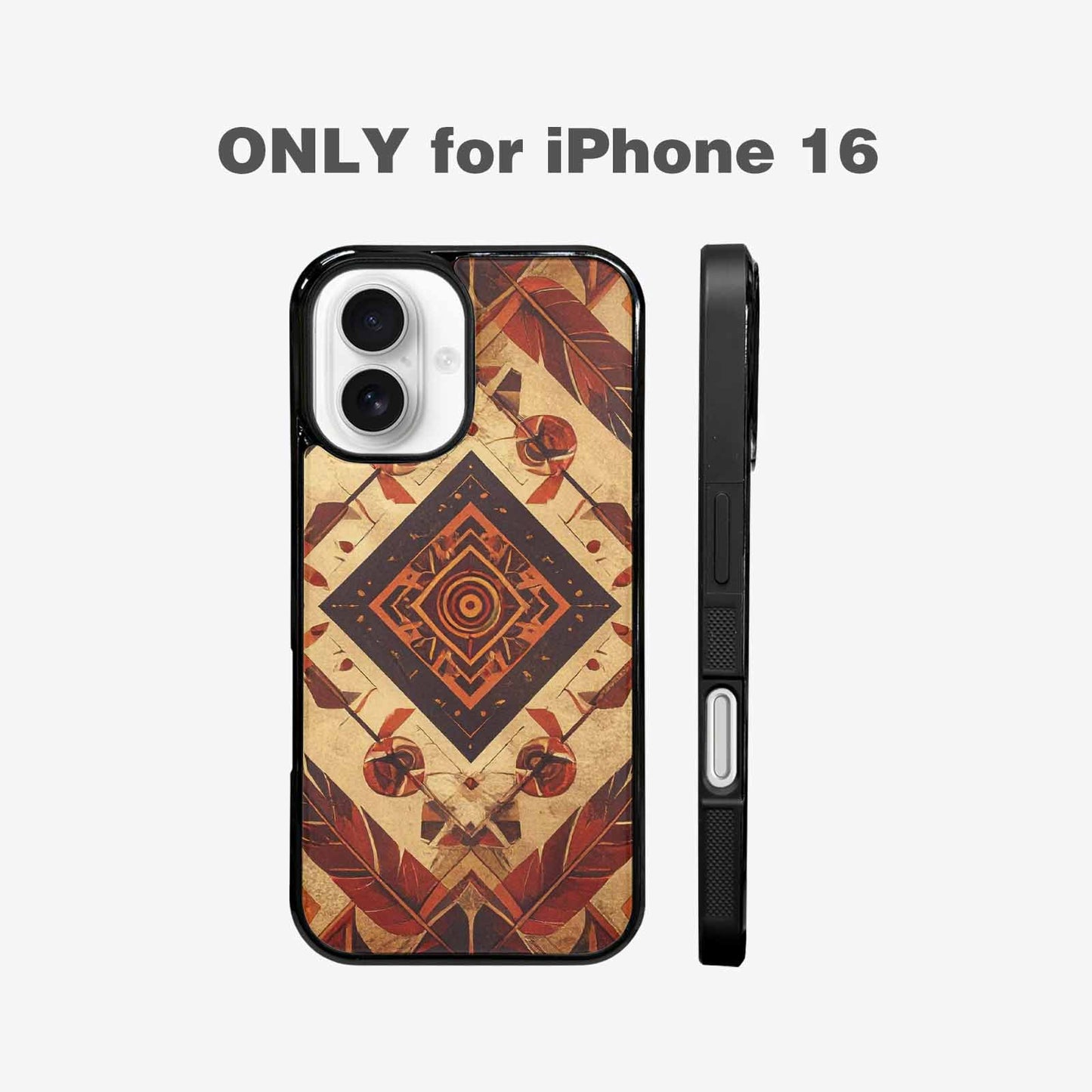 iPhone 16 Case — Native American Geometric Pattern Arrows Feathers, Custom Print Case Cover