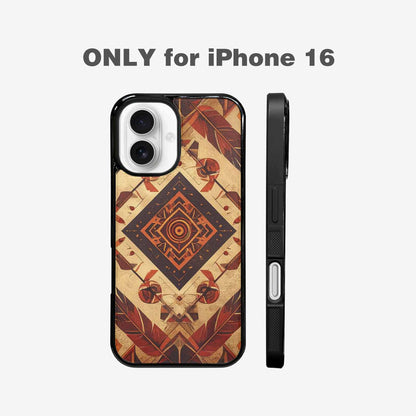 iPhone 16 Case — Native American Geometric Pattern Arrows Feathers, Custom Print Case Cover