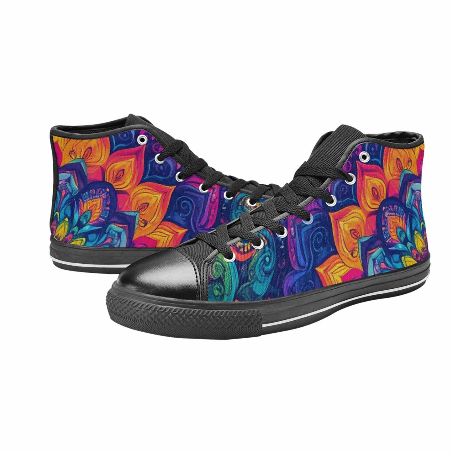 WOMEN'S Tie Dye Mandala High Top Canvas Y2K Custom Sneakers
