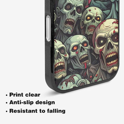 iPhone 16 Plus Case — Zombie Head Pattern Hundreds Of Small, Original Design Phone Case