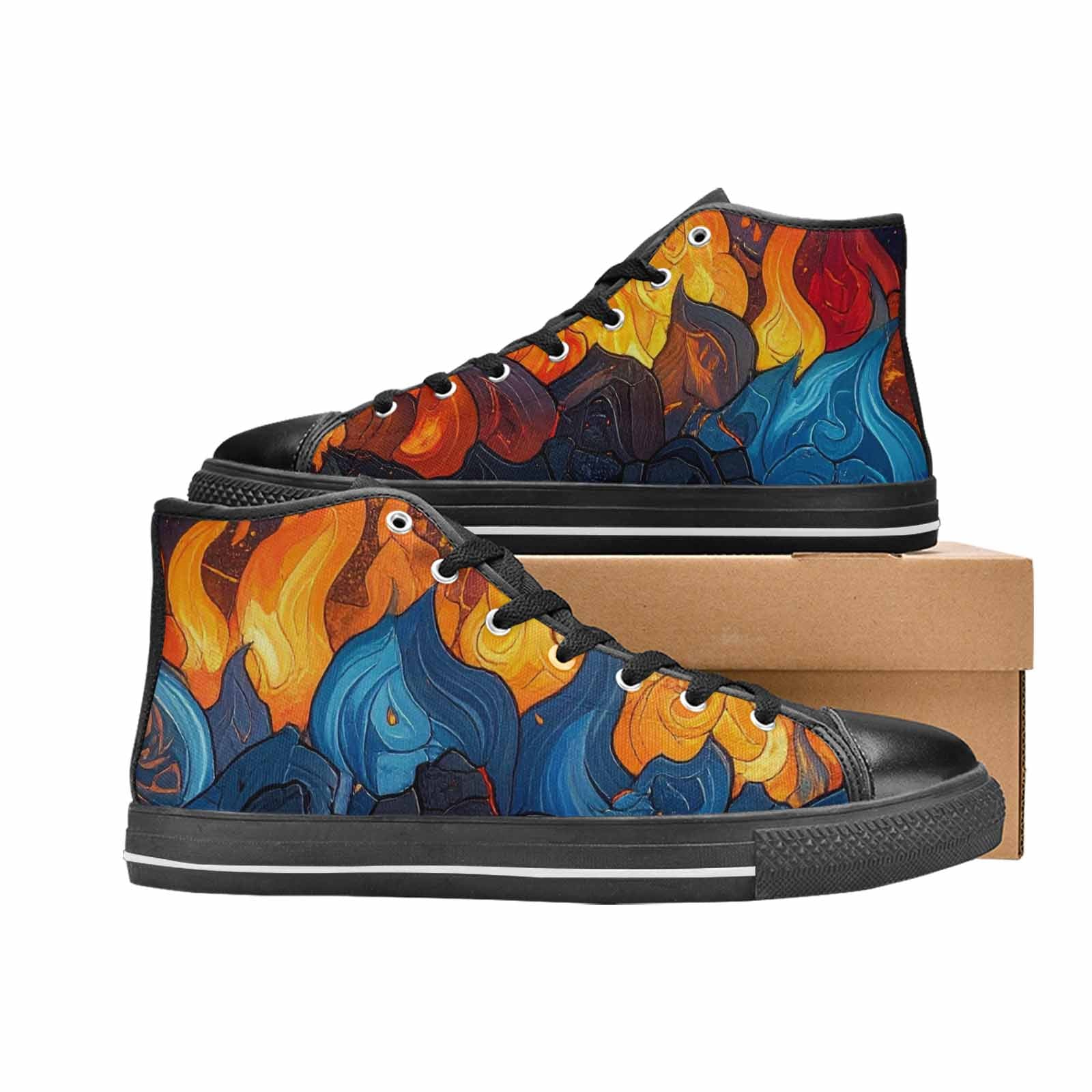 MEN'S Fire Flame High Top Canvas Y2K Shoes