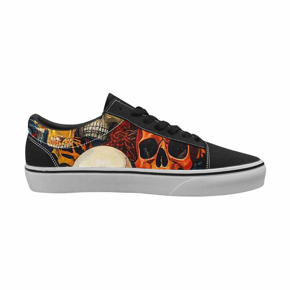 WOMEN'S Skulls  Animal Print Lace-Up Canvas Aesthetic Shoes