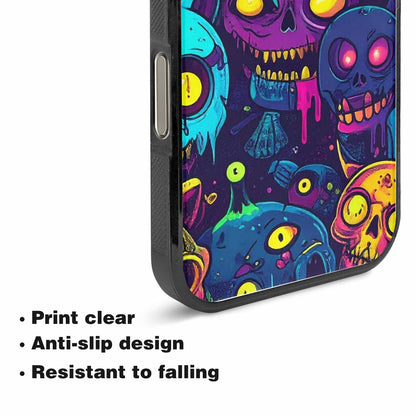 iPhone 15 Pro Max Case — Mixed Toxic Glow Creature Pattern Hundreds, Custom Made Phone Cover