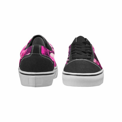 WOMEN'S Skeletons  Neon Pink Lace-Up Canvas Kaleidoscope Custom Sneakers