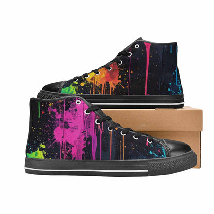 WOMEN'S Paint Splatter High Top Canvas Aesthetic Sneakers