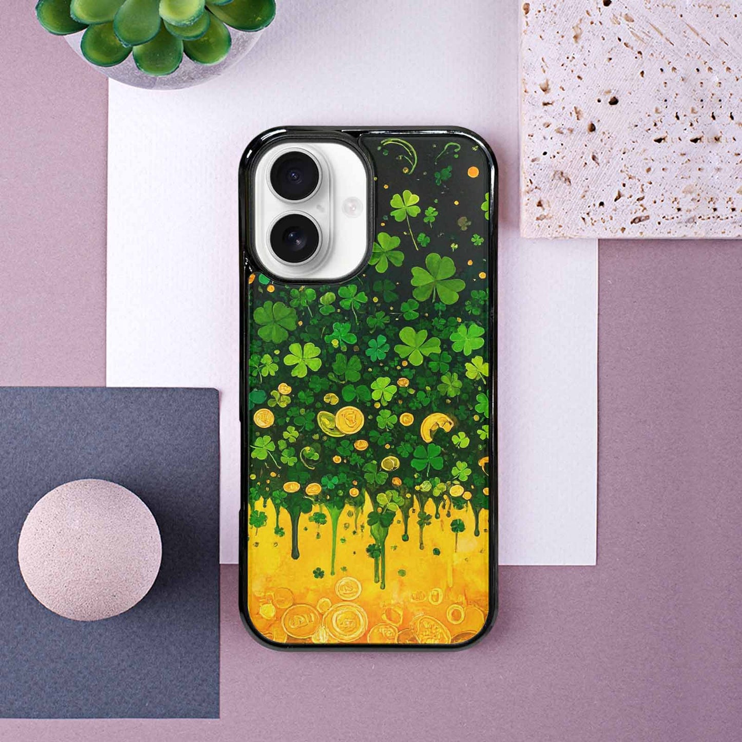 iPhone 16 Case — St Patrick\'s Clover St Patrick\'s Clover, Custom Print Case Cover