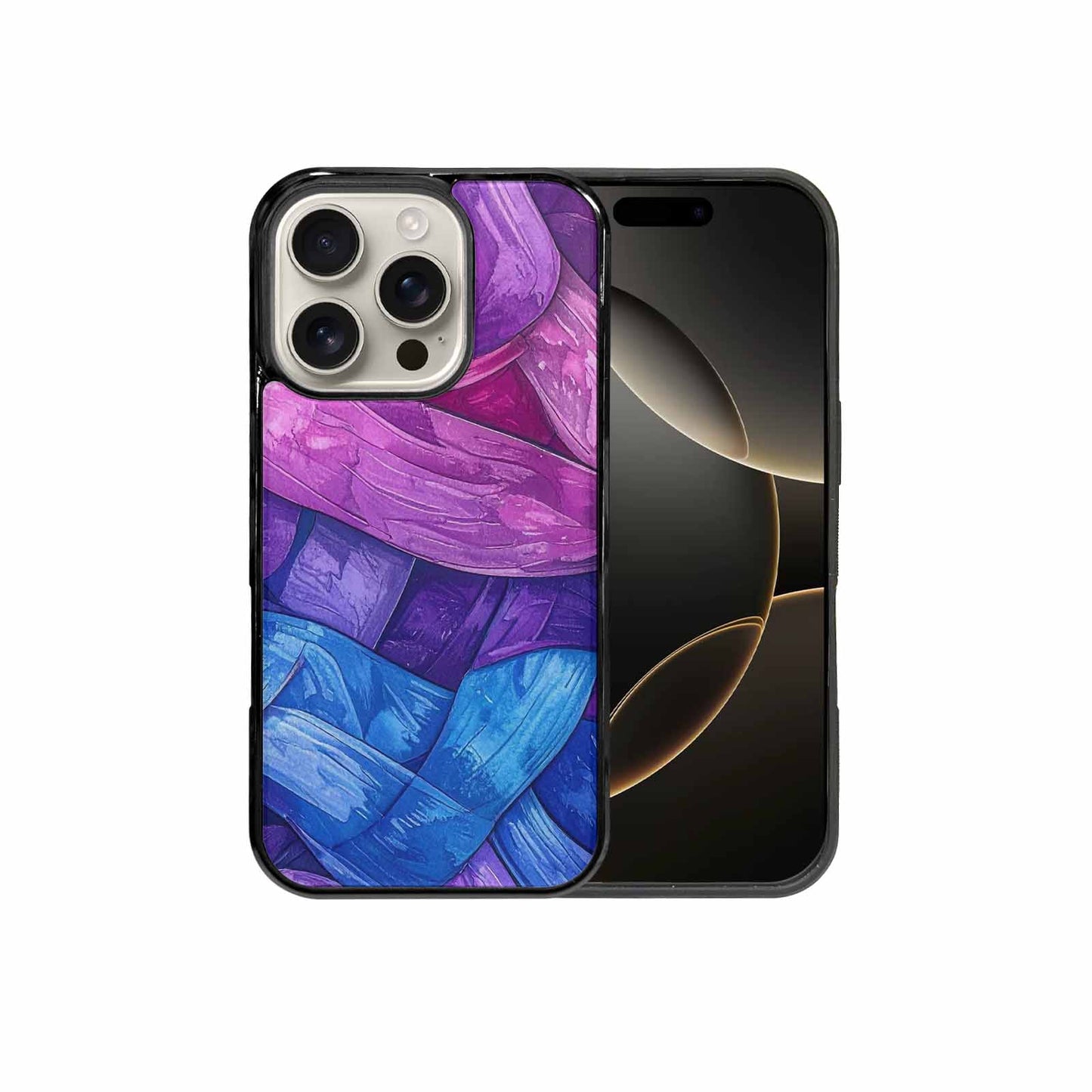 iPhone 16 Pro Case — Bisexual Flag Color Theme Small Rainbow, Personalized Phone Case