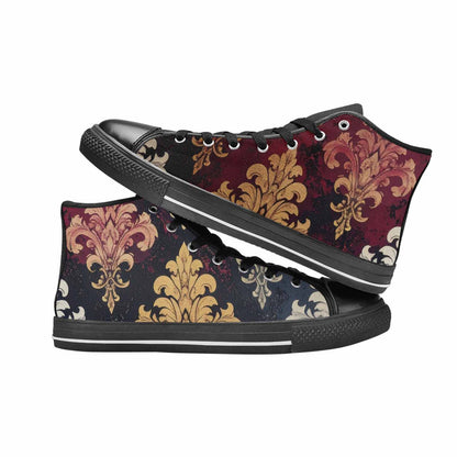 WOMEN'S Damask Ornamental Wallpaper High Top Canvas Vivid Sneakers