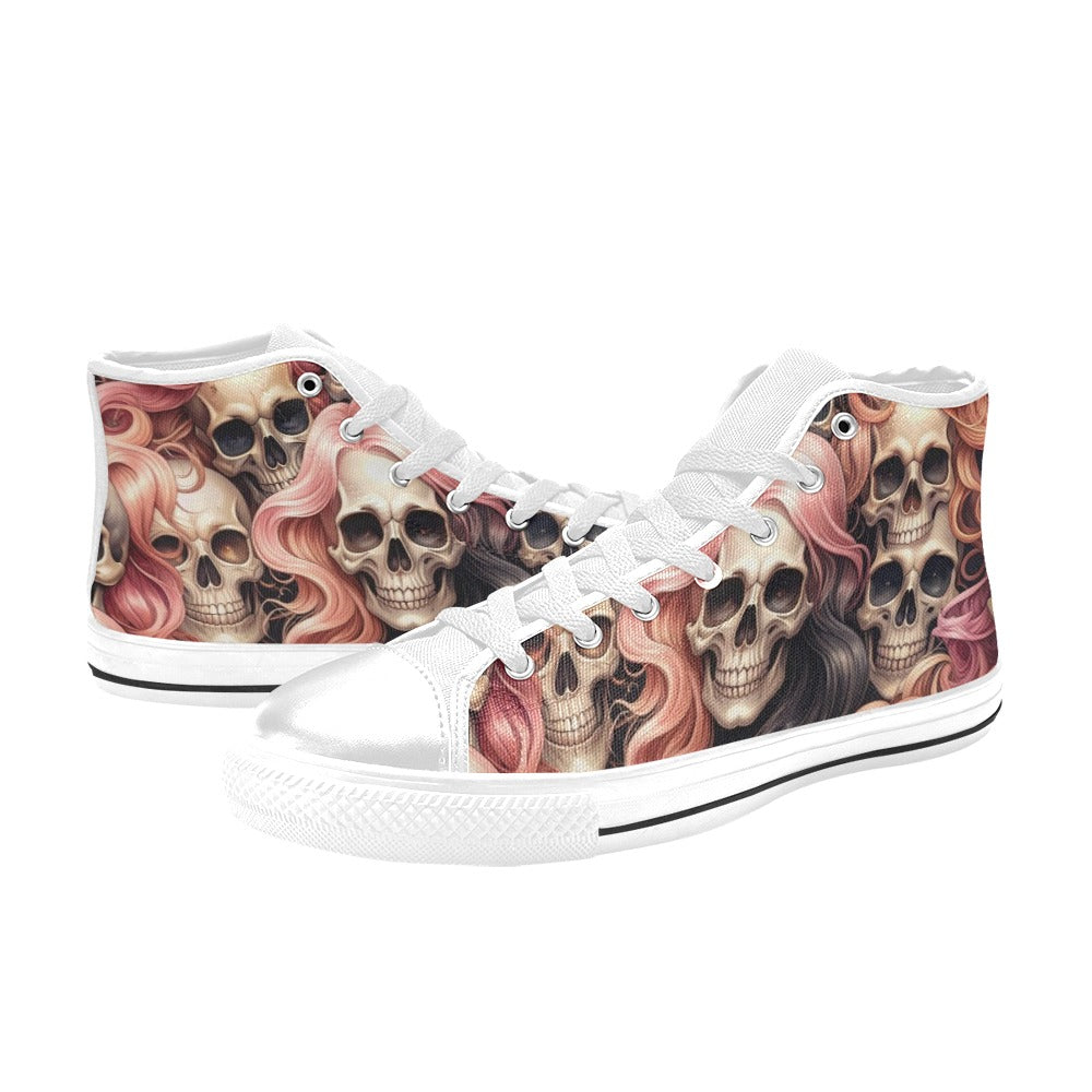 WOMEN'S Dark Feminine Flowing Hair High Top Canvas Y2K Sneakers