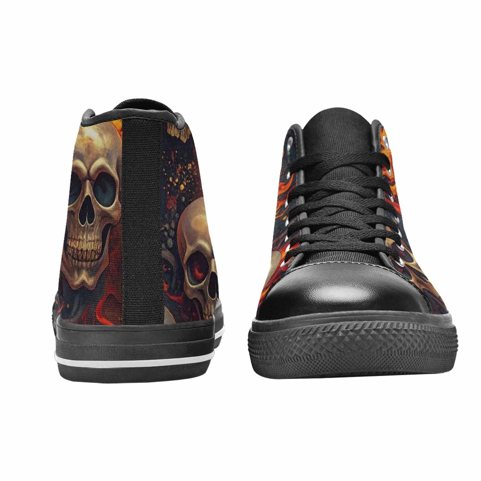 MEN'S Skulls - Flaming High Top Canvas Y2K Custom Sneakers
