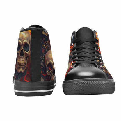 MEN'S Skulls - Flaming High Top Canvas Y2K Custom Sneakers