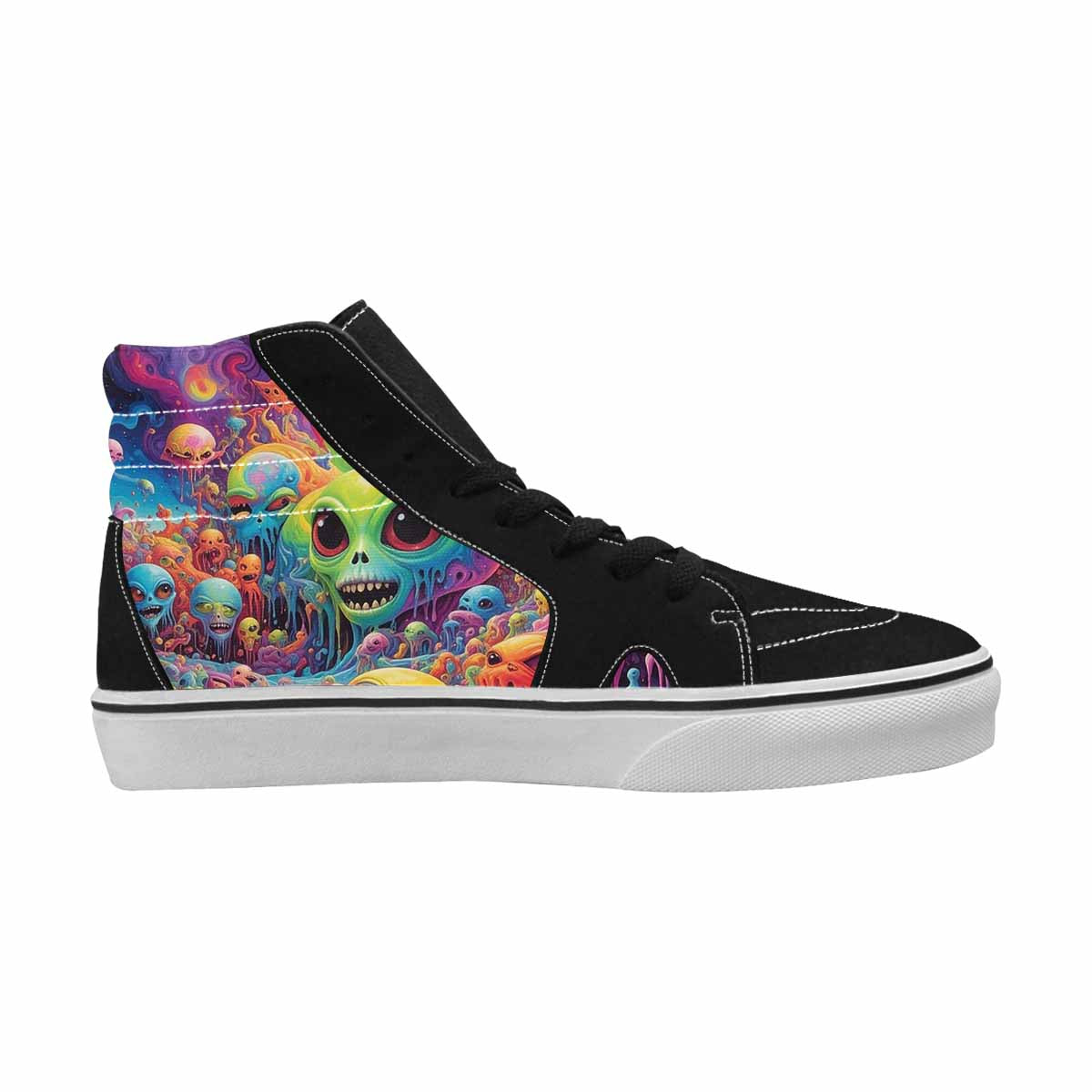 MEN'S Aliens  Tie Dye High Top Canvas Cottagecore Custom Sneakers