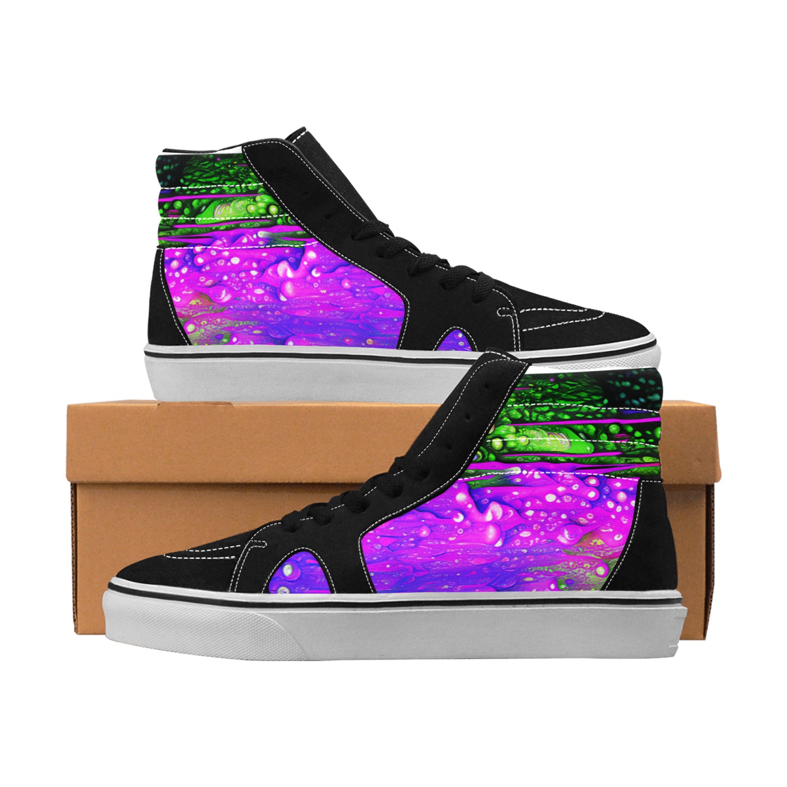 WOMEN'S Cc Acid Drip 6 High Top Skateboarding Cottagecore Custom Shoes