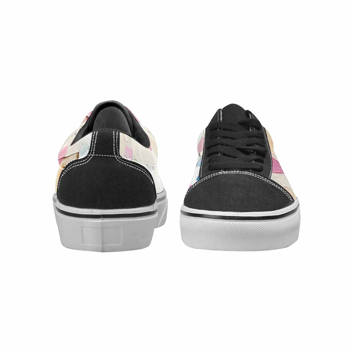 WOMEN'S Transgender Pride Flag Lace-Up Canvas Kaleidoscope Custom Sneakers