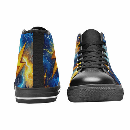 WOMEN'S Lightning Bolt High Top Canvas Surreal Custom Sneakers