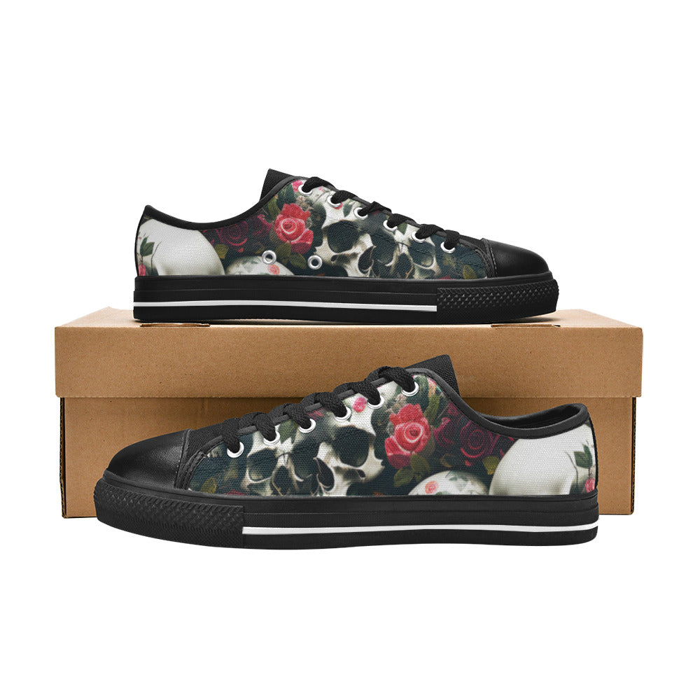 MEN'S Rose Skulls Dark 5 Canvas Dark Academia Custom Sneakers